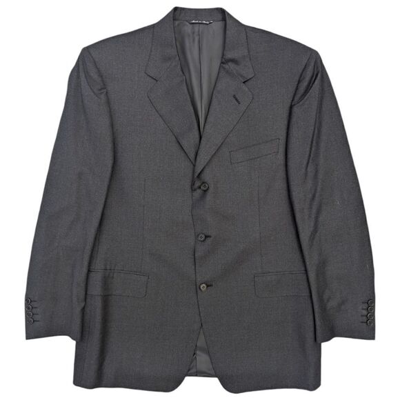 Canali Barcelino Mens Charcoal Grey 100% Wool Three Button Blazer EU 52R, US 42R